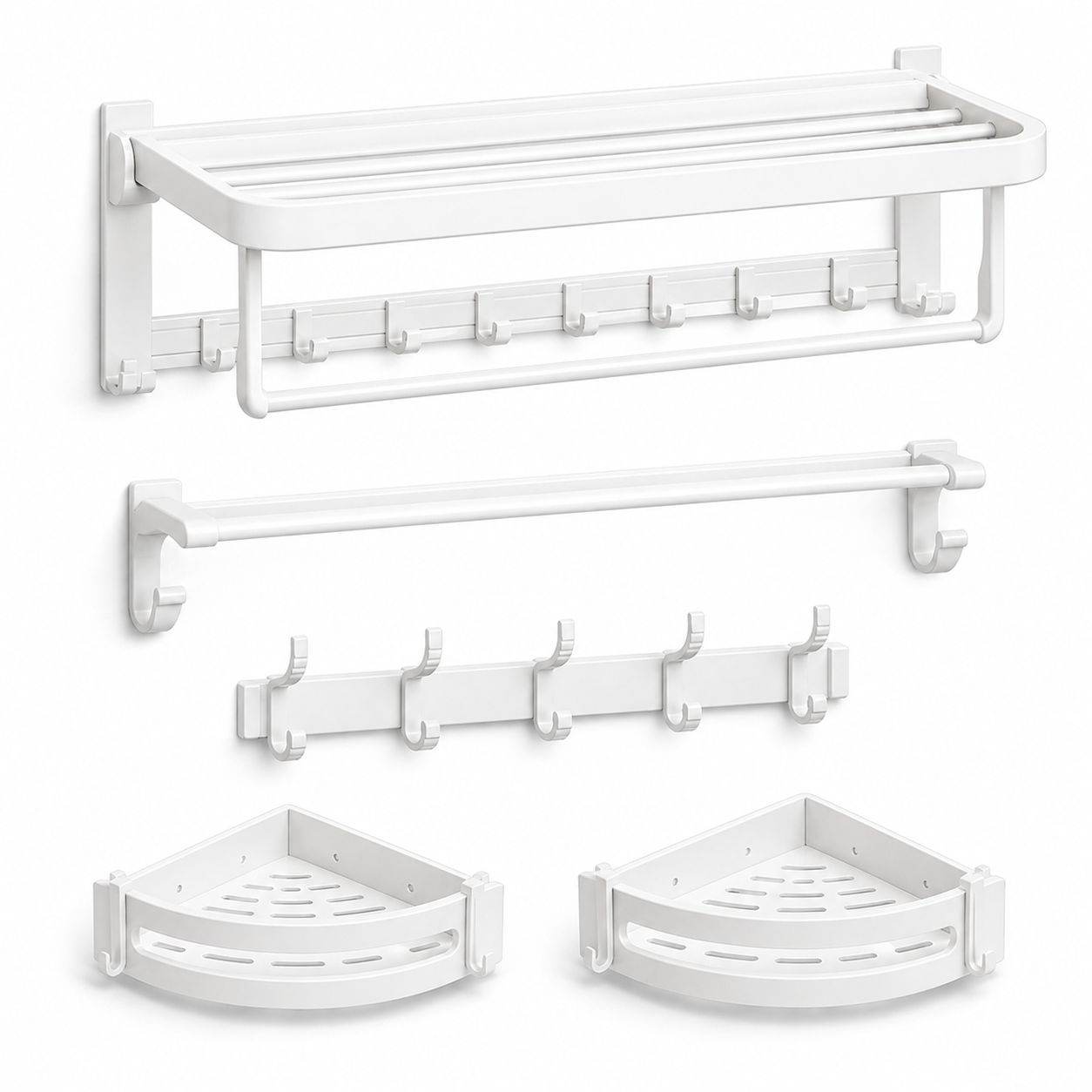 Foldable No-Drill Wall-Mounted Bathroom Towel Rack
