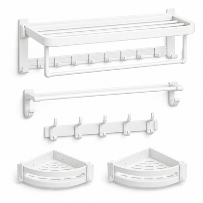 Foldable No-Drill Wall-Mounted Bathroom Towel Rack