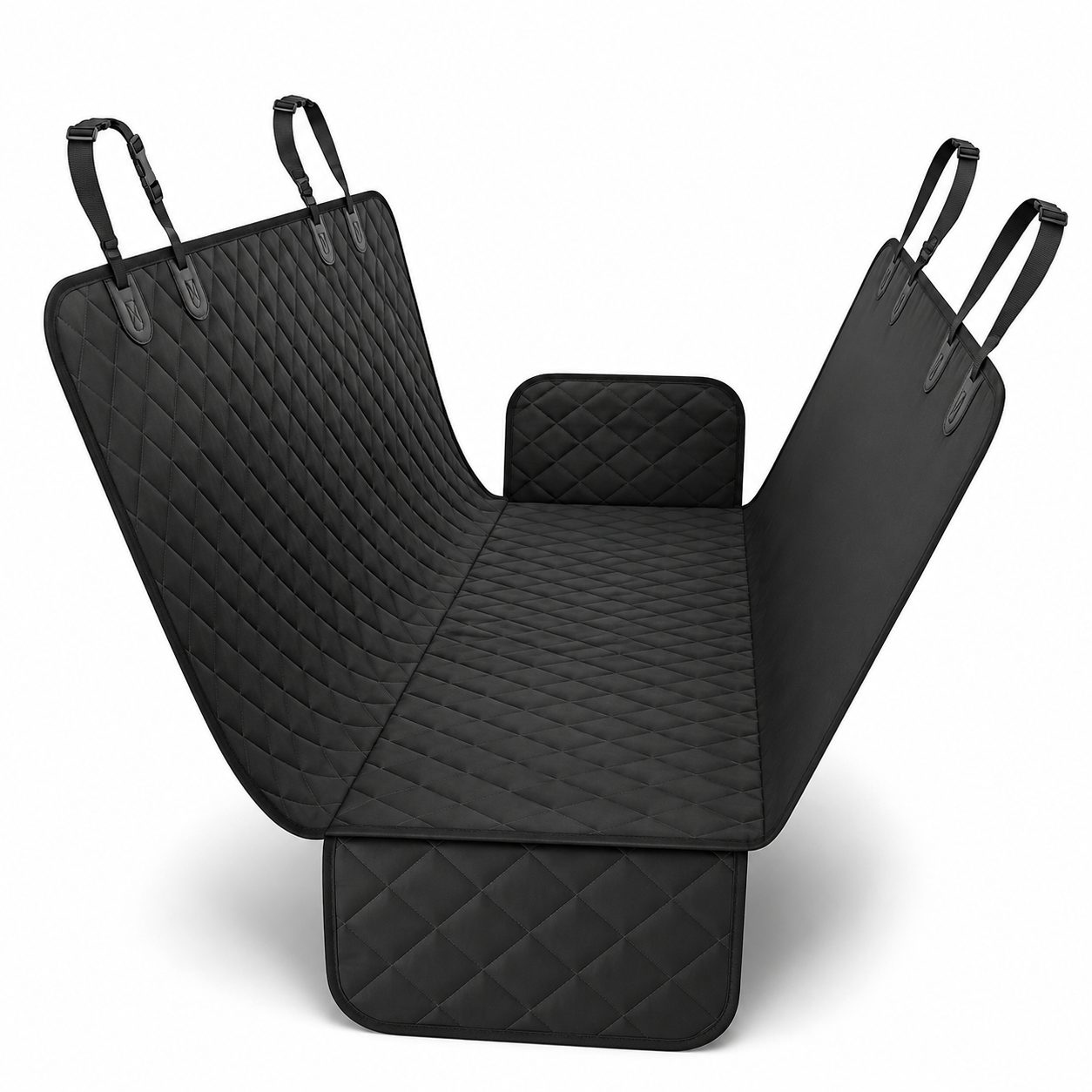 Quilted Pet Car Back Seat Cover with Non-Slip Backing