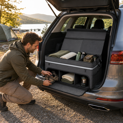 Foldable Double-Layer Car Trunk Organizer