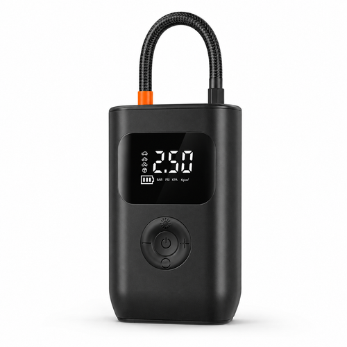 Portable Digital Tire Inflator with Pressure Gauge and LED Light