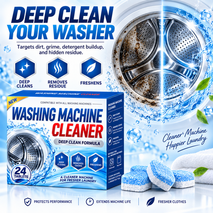 Deep Clean Washing Machine Cleaner Tablets – Removes Dirt, Residue & Odors
