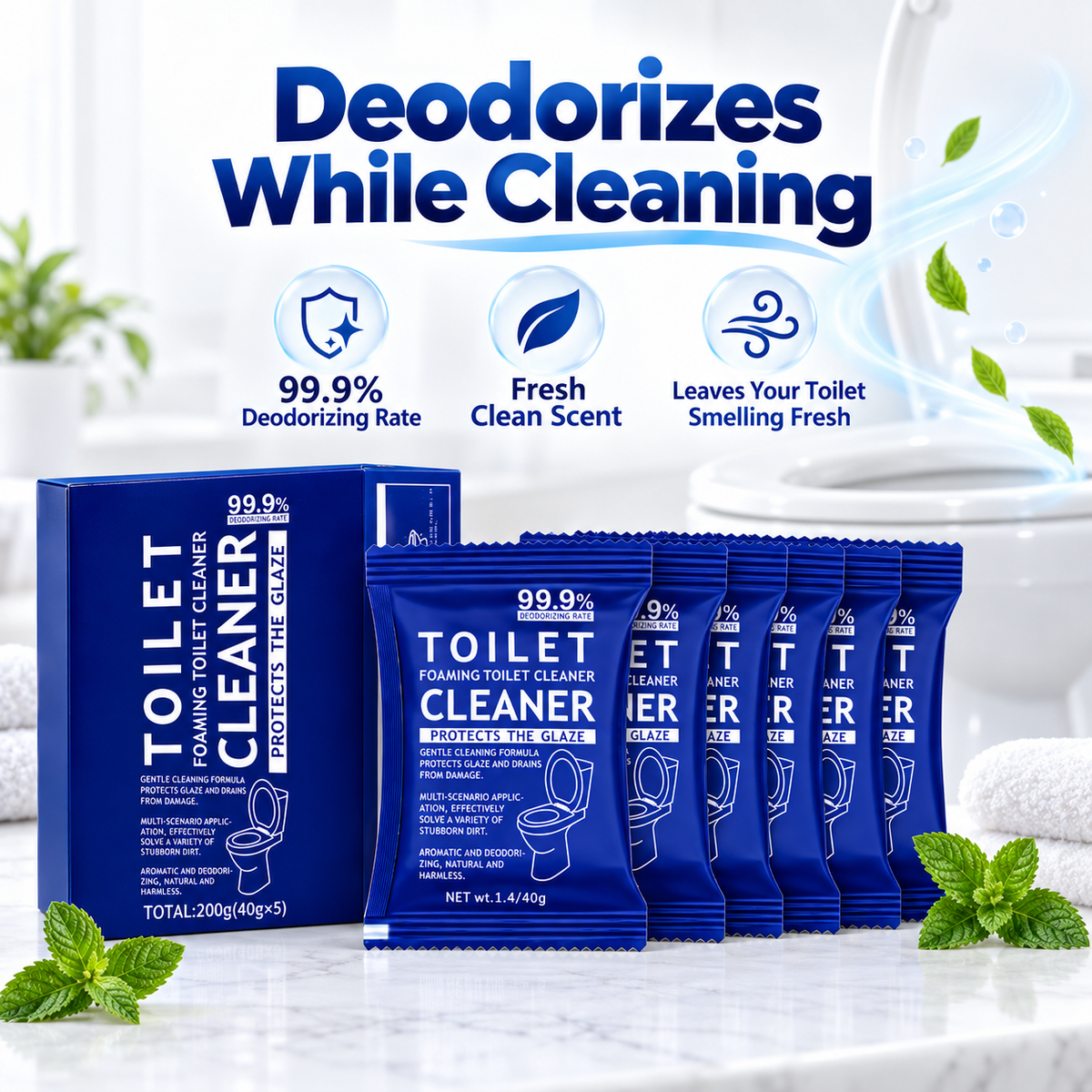 Toilet Cleaning Powder – Stain, Scale & Odor Remover for Toilet Bowl Care