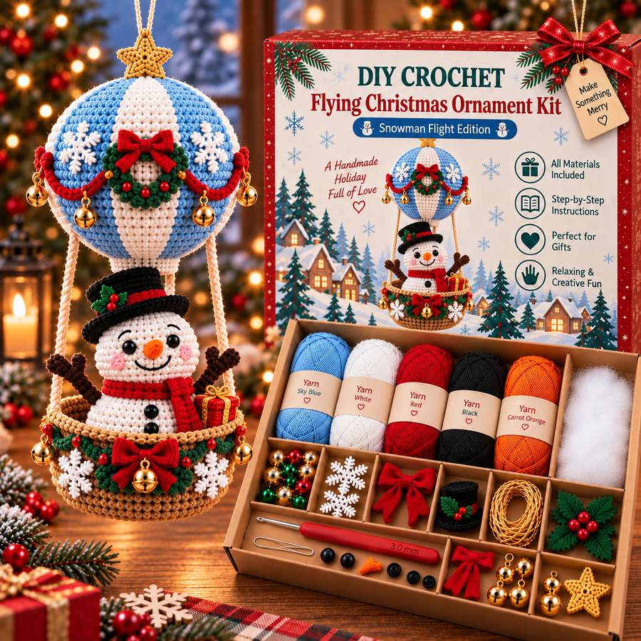 DIY Crochet Ornament Kit – Handmade Seasonal Hanging Decoration