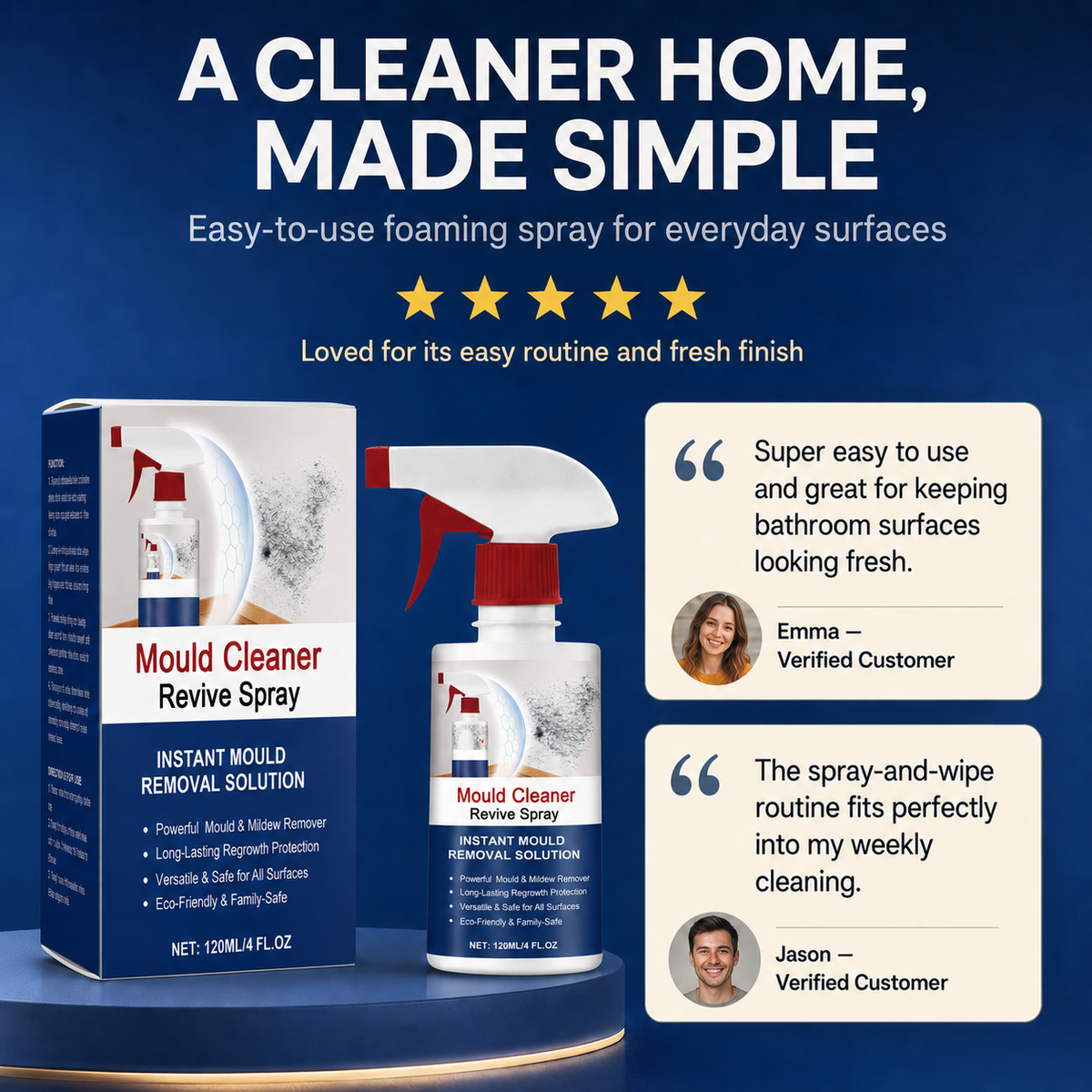 Mold and Mildew Stain Remover Spray Foaming Multi Surface Cleaner