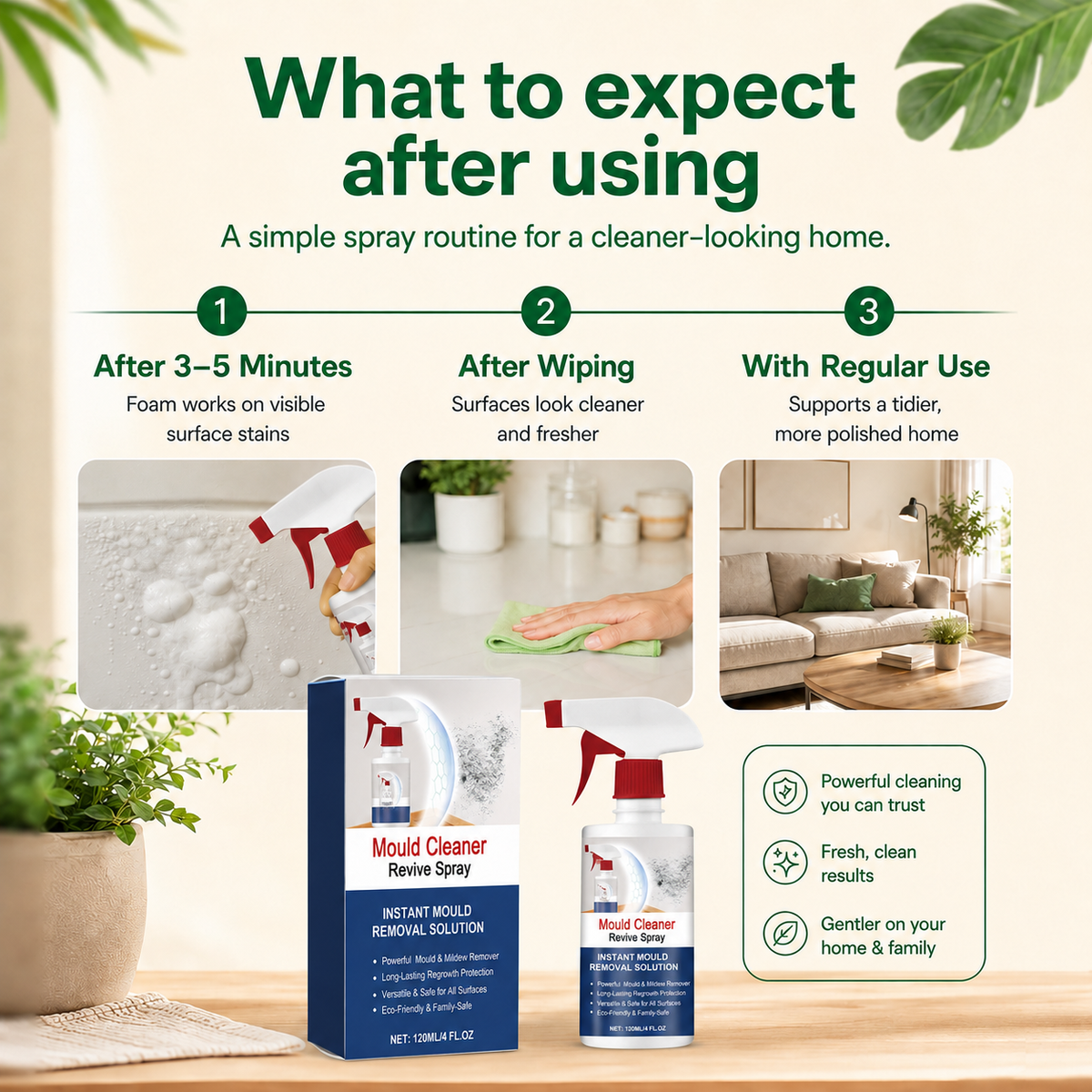 Mold and Mildew Stain Remover Spray Foaming Multi Surface Cleaner