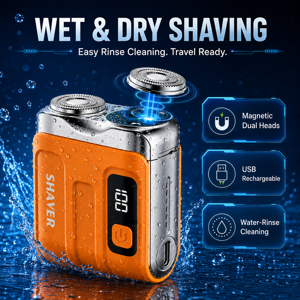 Save 50% on Smart Mini Electric Shaver with Magnetic Dual Heads