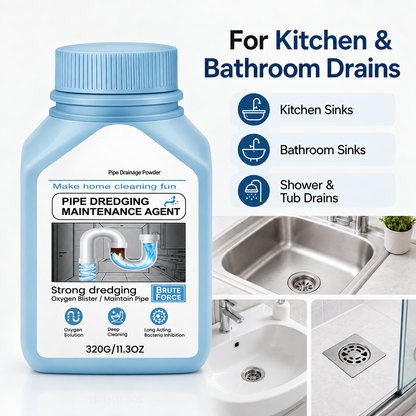 Drain Cleaning Powder for Kitchen & Bathroom – Removes Hair, Grease, Buildup & Odors