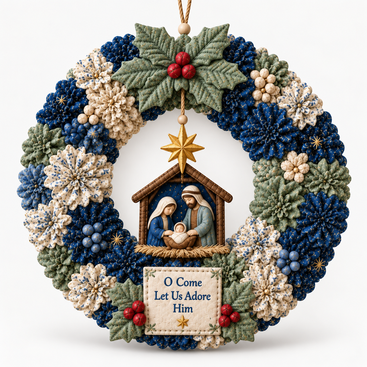 Fabric Wreath DIY Kit – Festive Handmade Door & Wall Decoration