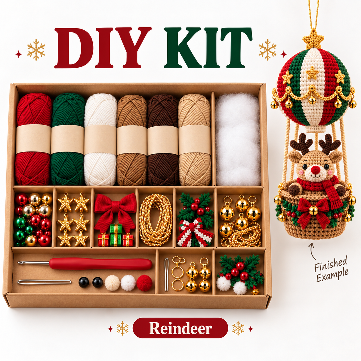 DIY Crochet Ornament Kit – Handmade Seasonal Hanging Decoration