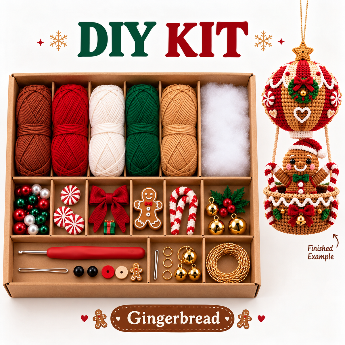 DIY Crochet Ornament Kit – Handmade Seasonal Hanging Decoration