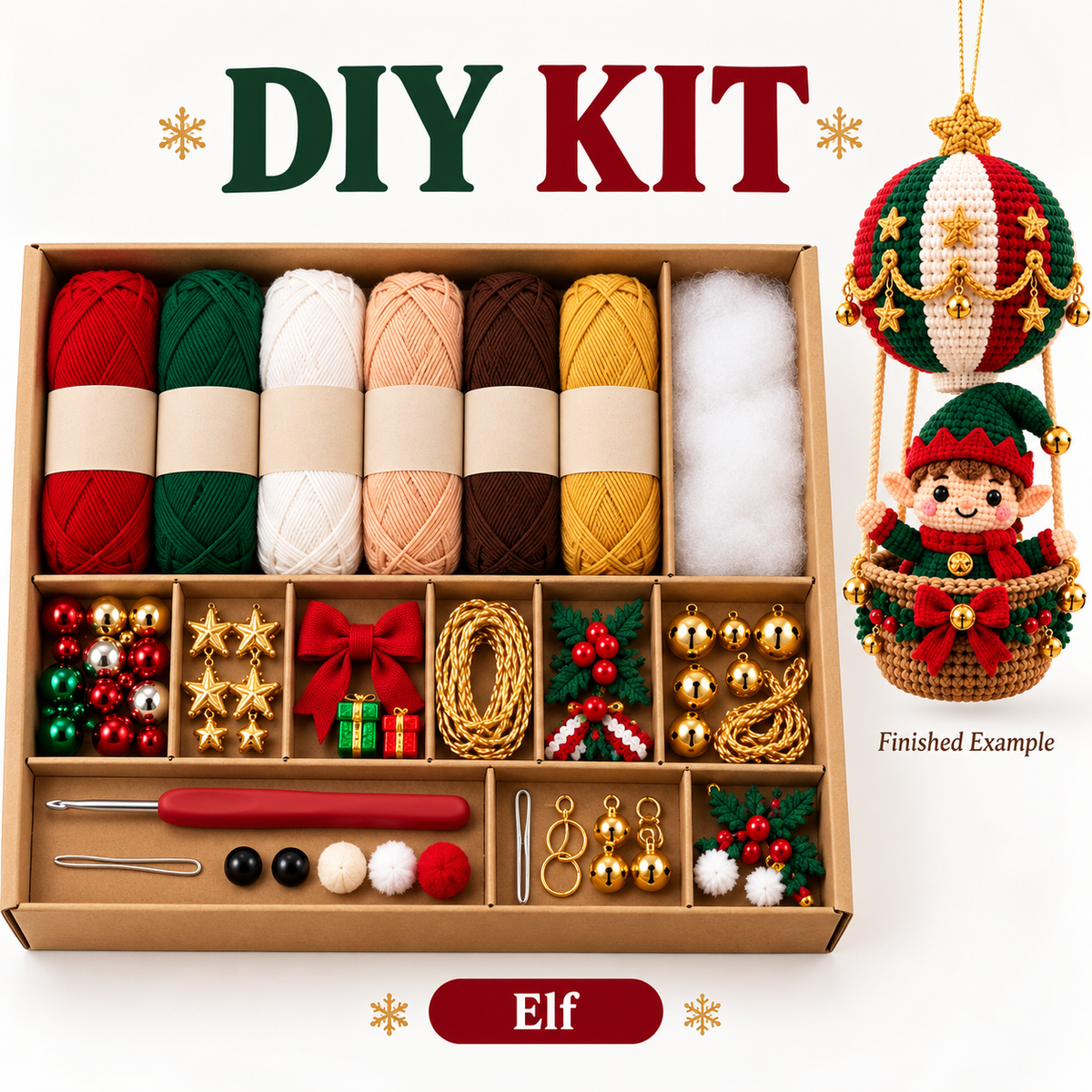 DIY Crochet Ornament Kit – Handmade Seasonal Hanging Decoration