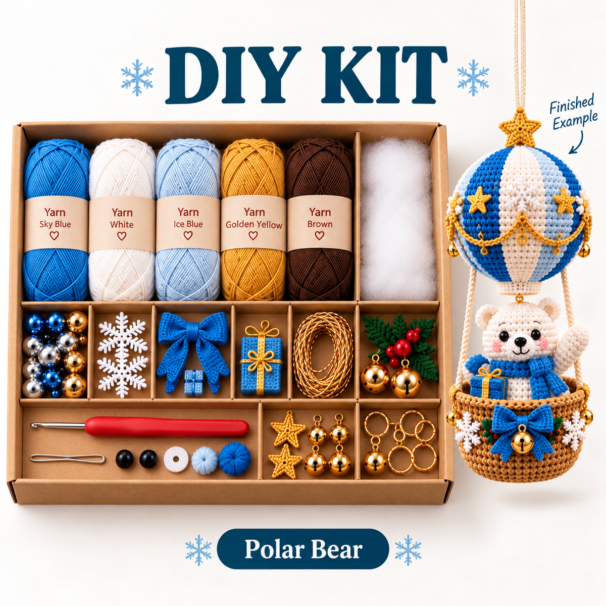 DIY Crochet Ornament Kit – Handmade Seasonal Hanging Decoration
