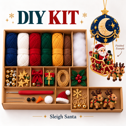 DIY Crochet Ornament Kit – Handmade Seasonal Hanging Decoration