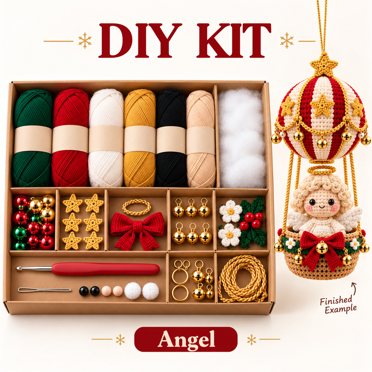 DIY Crochet Ornament Kit – Handmade Seasonal Hanging Decoration