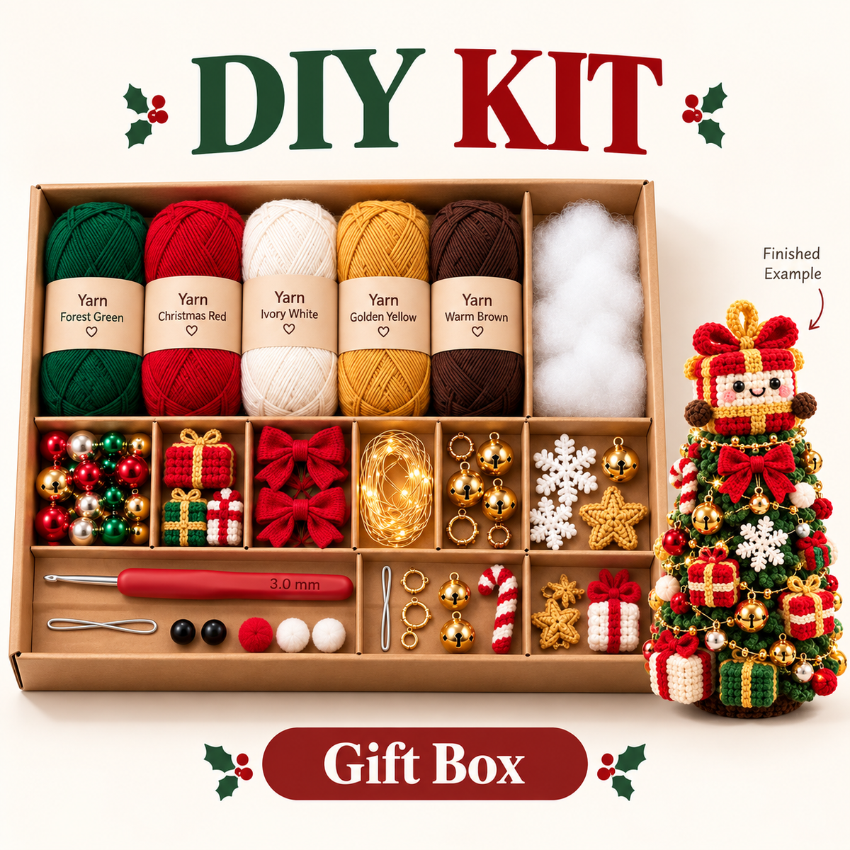 DIY Crochet Ornament Kit – Handmade Seasonal Hanging Decoration