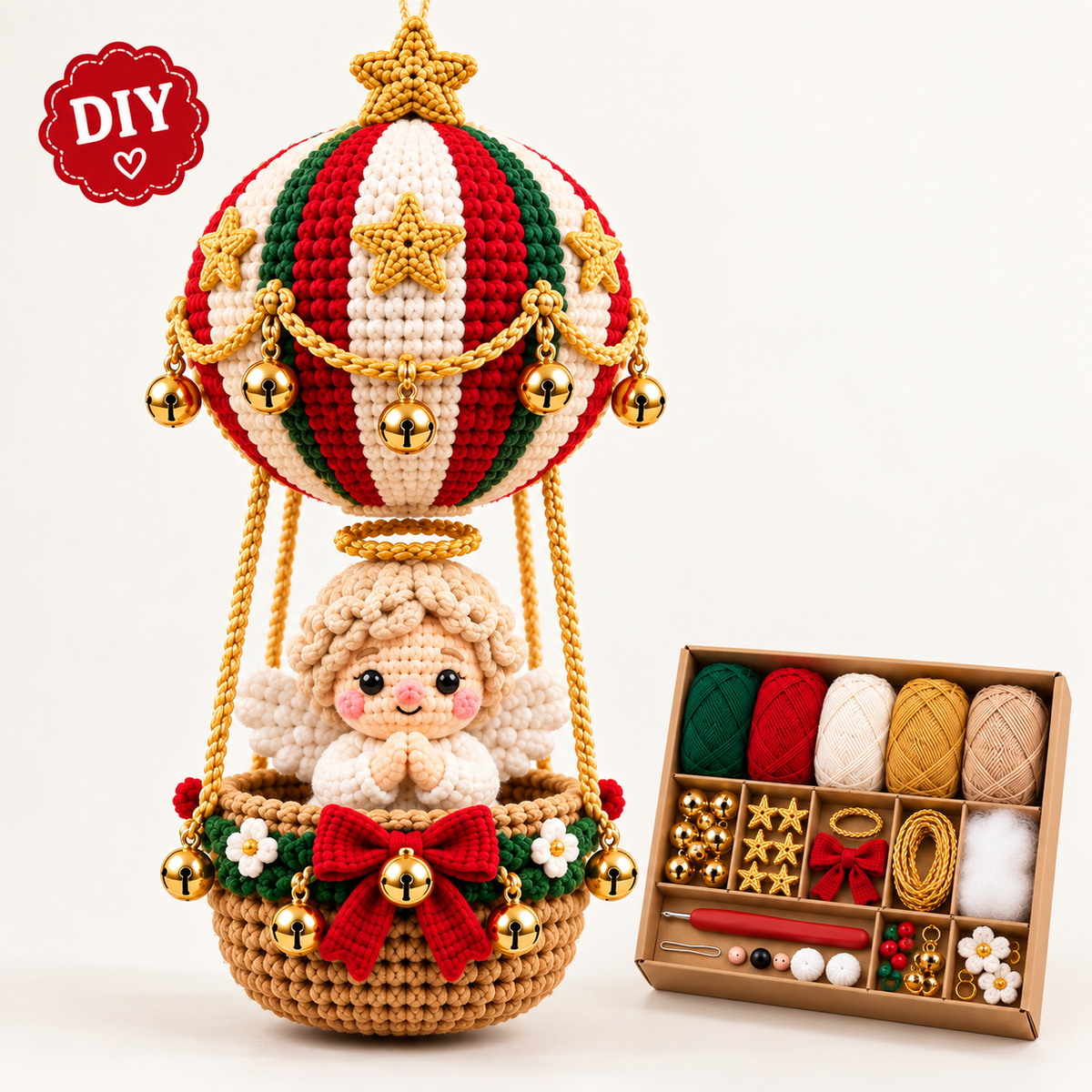 DIY Crochet Ornament Kit – Handmade Seasonal Hanging Decoration