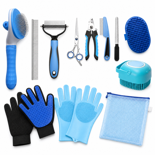 Complete Pet Grooming and Cleaning Kit for Dogs and Cats